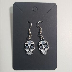 Handmade Halloween Day of the Dead Dia De Muertos candy skull earrings